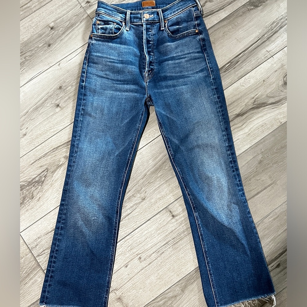 Mother Denim Womens 25 Blue The Tripper Ankle Fray Change Is In The Air Denim